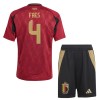 Conjunto (Camiseta+Pantalón Corto) Bélgica Faes 4 Primera Equipación Euro 2024 - Niño